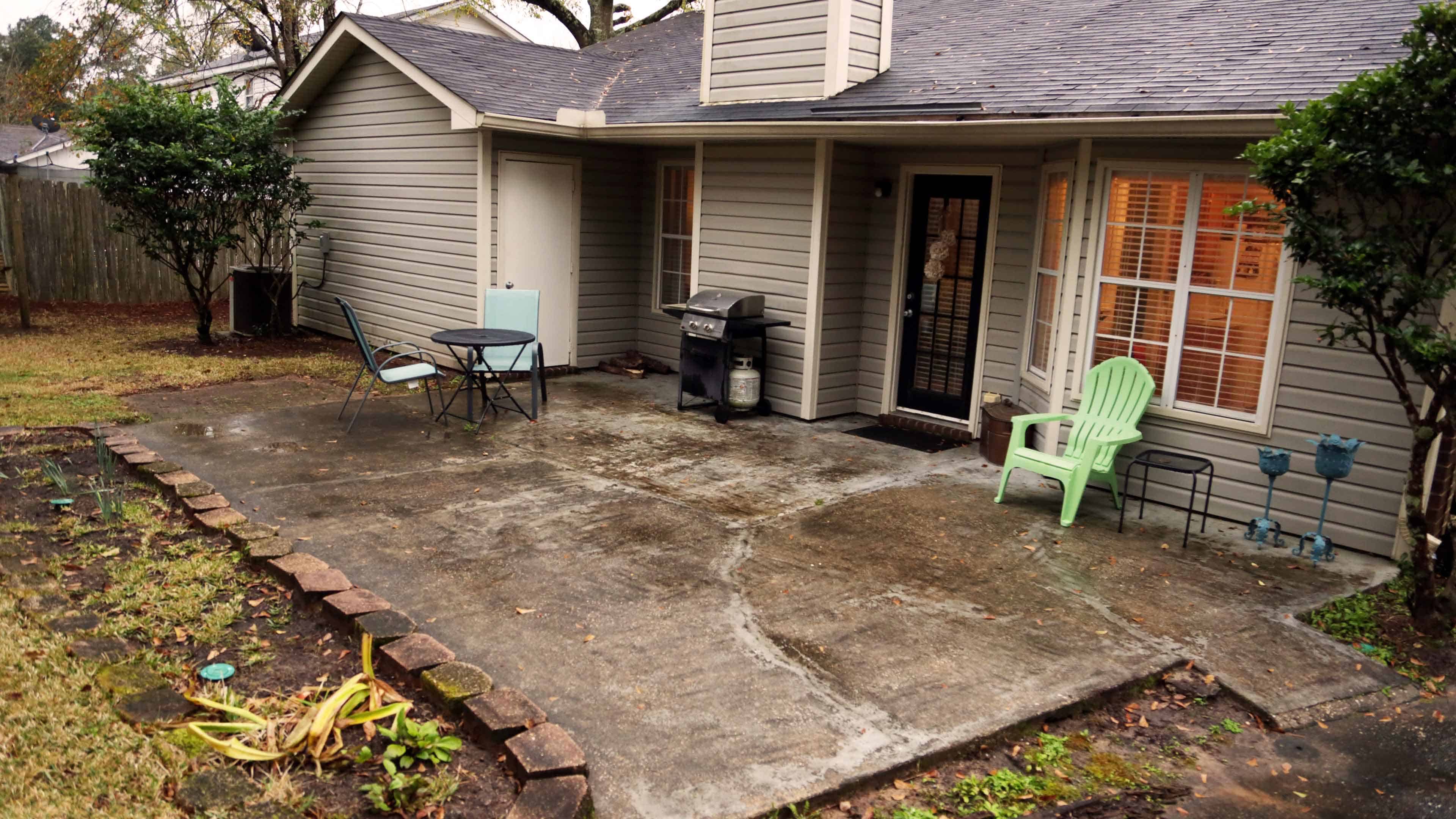 Uncovered patio in need of shade 