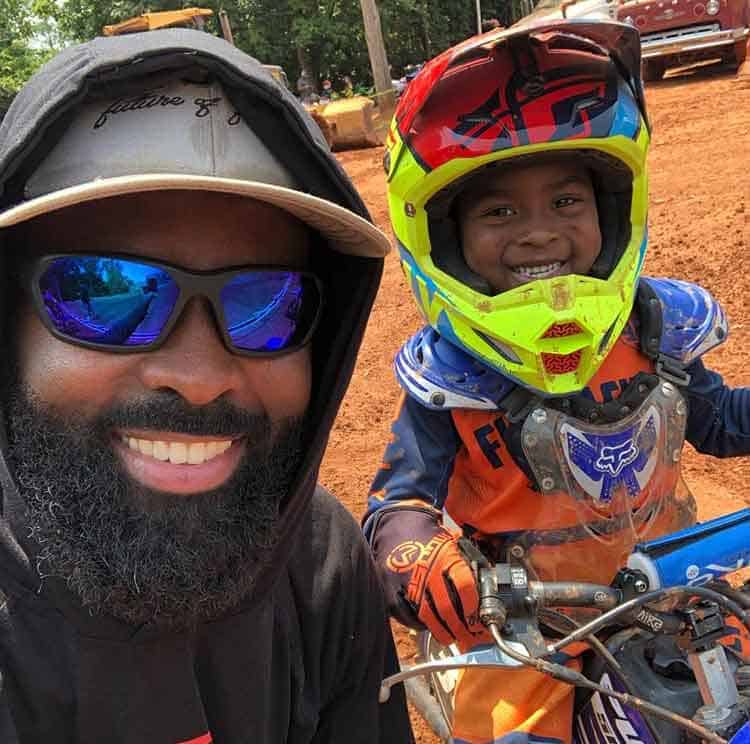 Brian Latimer's son loves using their backyard tabletop jump for dirt bikes