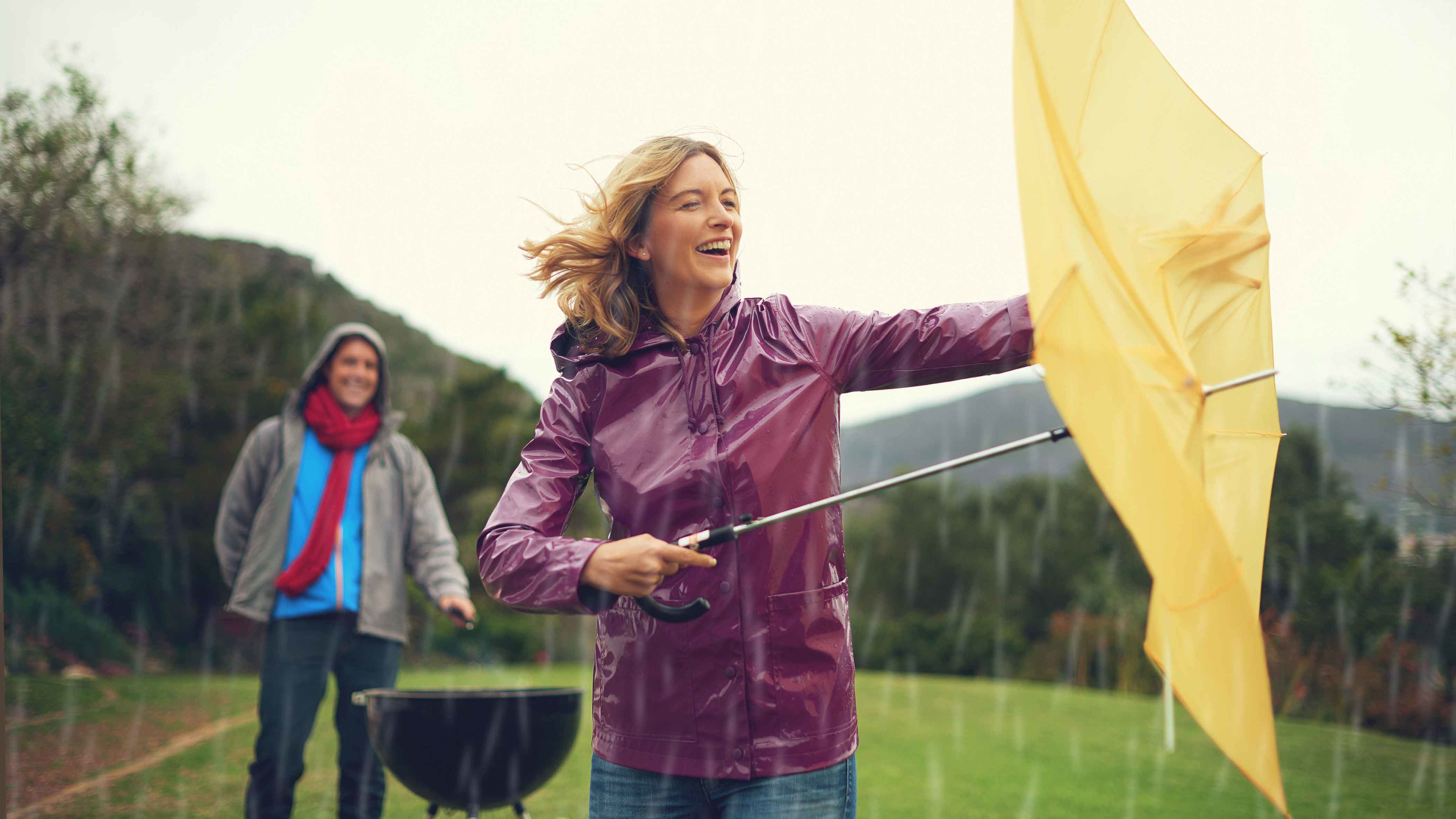 Winter BBQ is possible, even in the rain.