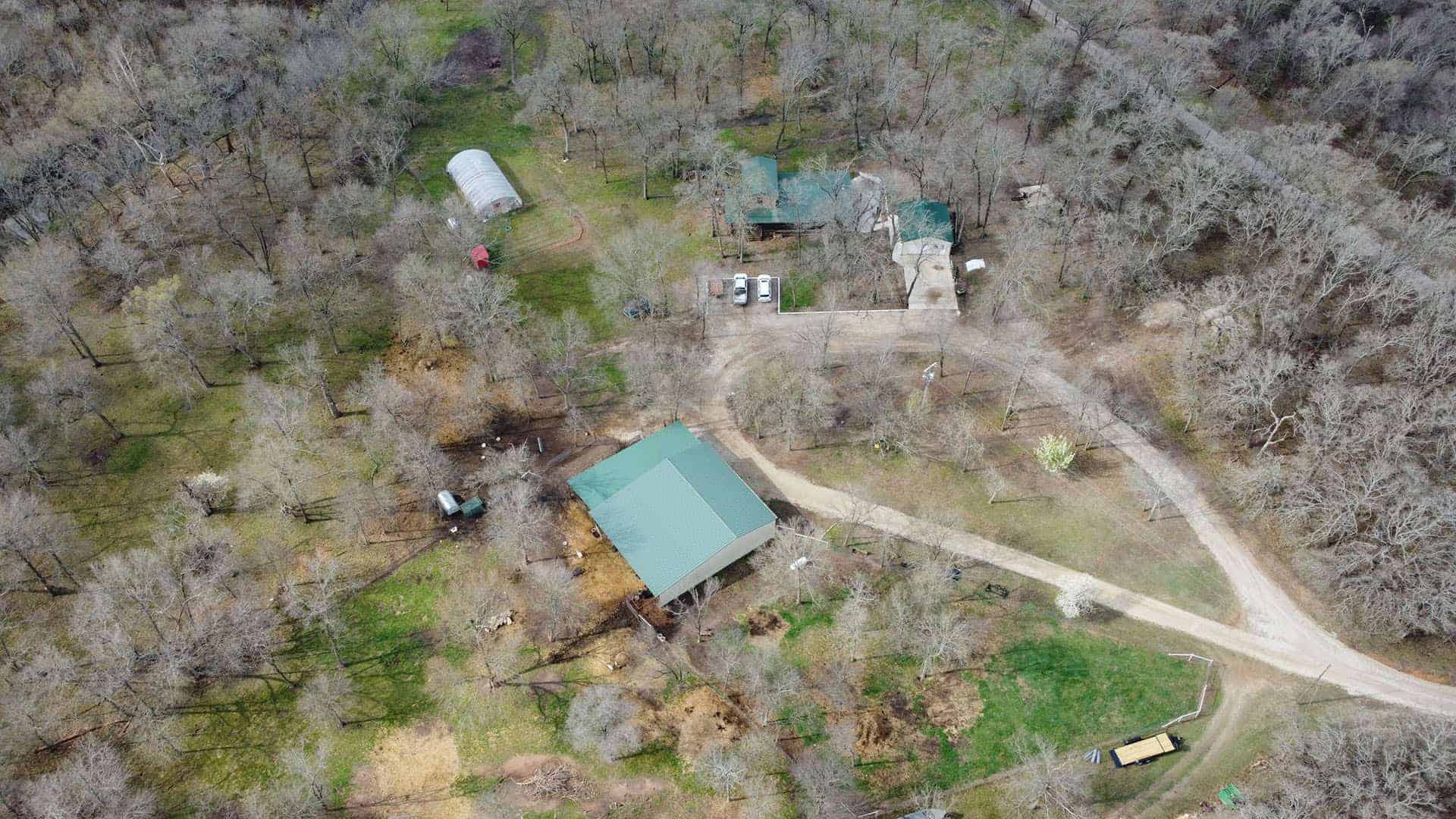 Arial view of the Arms family hobby farm