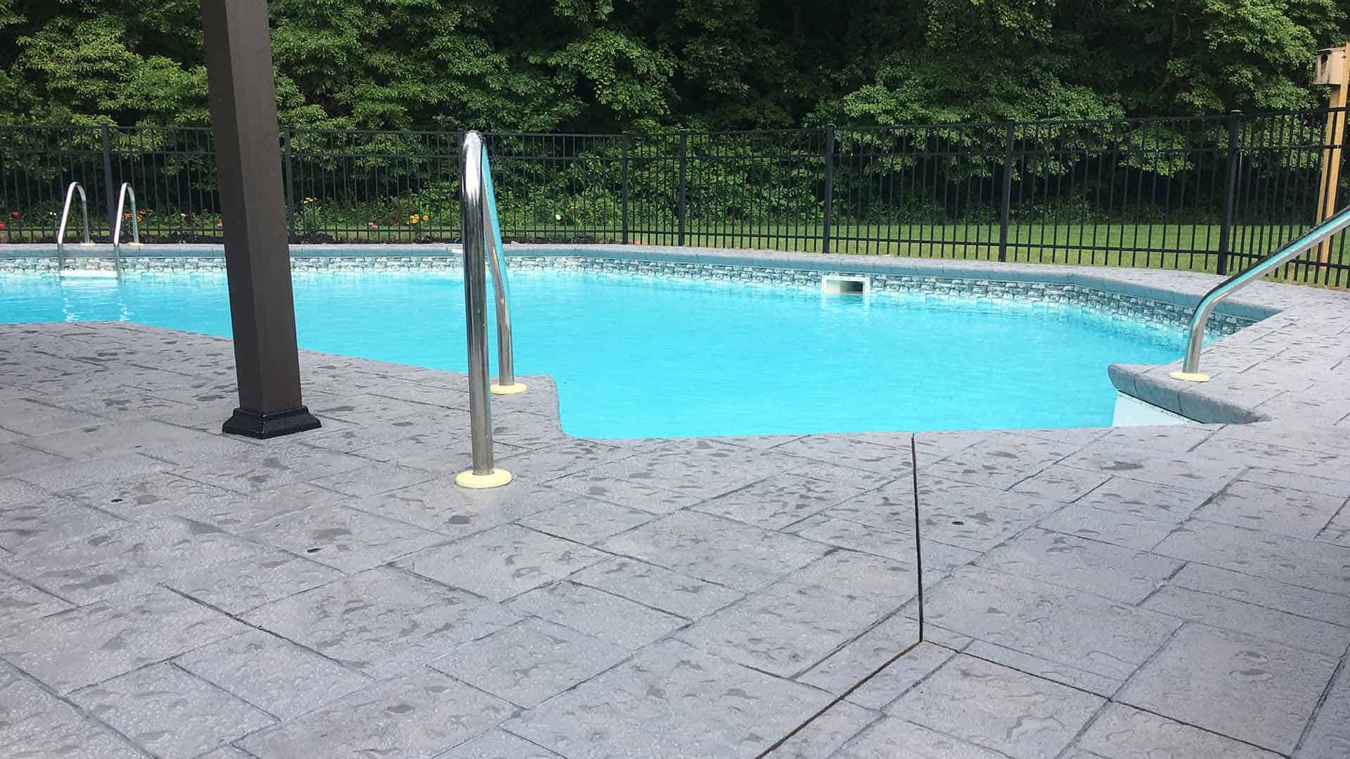 Pool deck after a bleach treatment