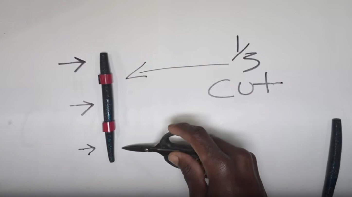 Brian Latimer showing the rule of thirds using a plastic worm.