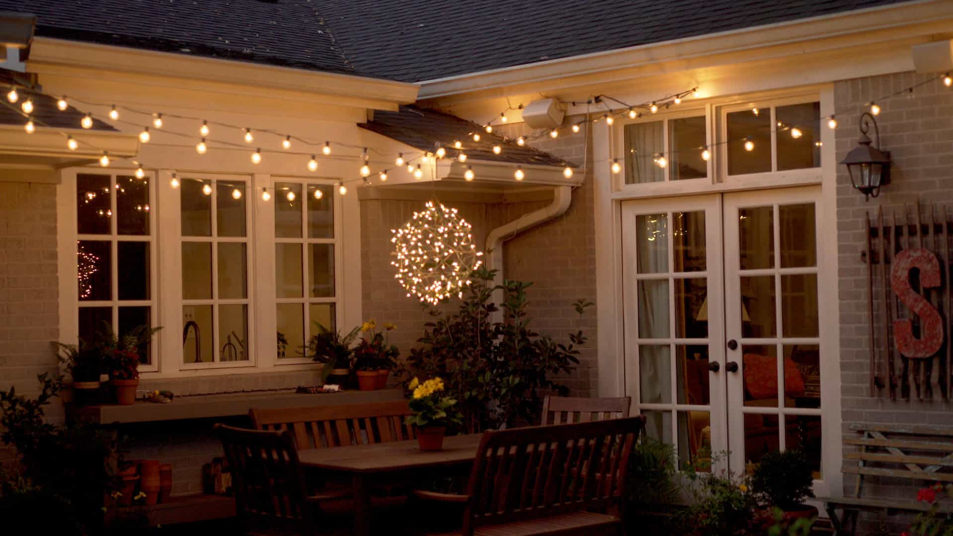 Hang String Lights in your yard