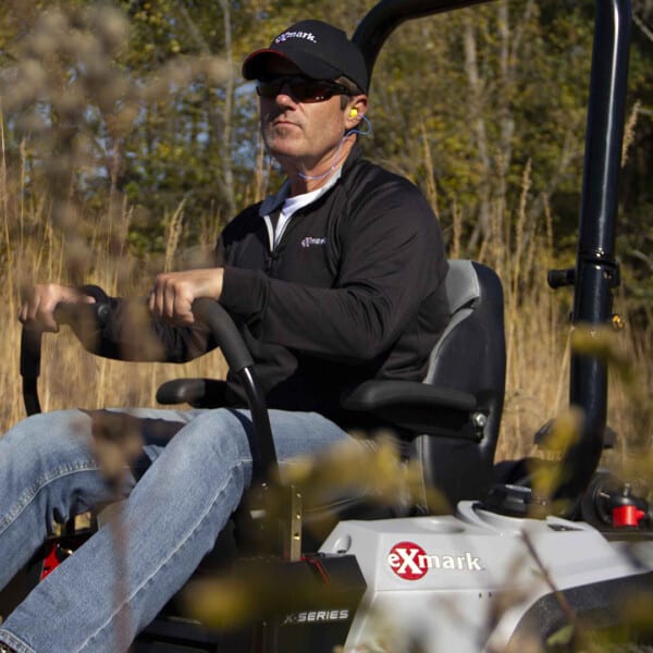 Joe Thomas mowing