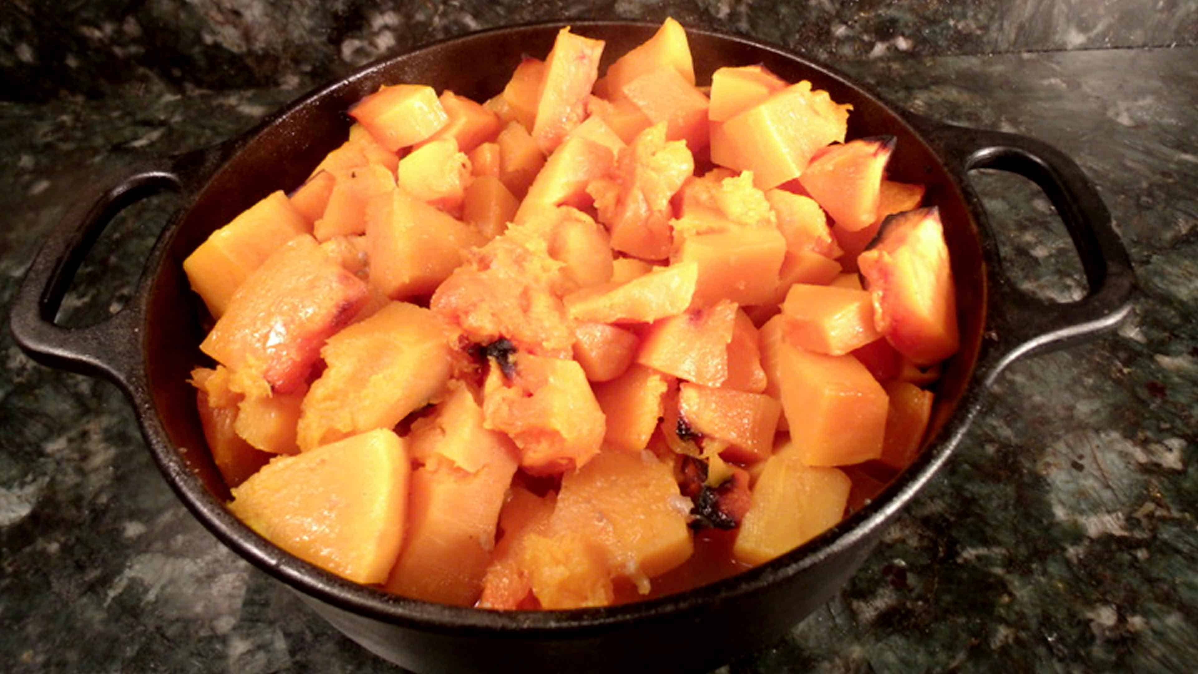 Butternut squash in dish