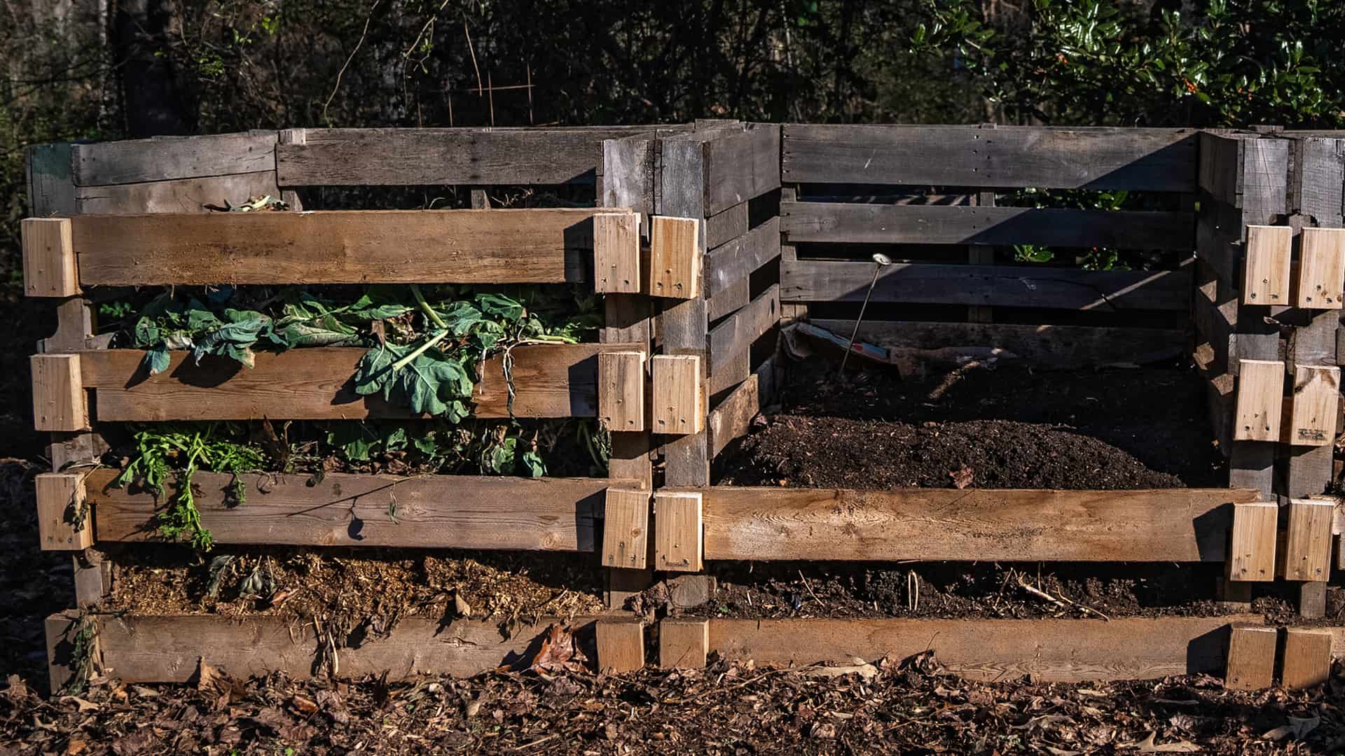 Compost bin build from pallets