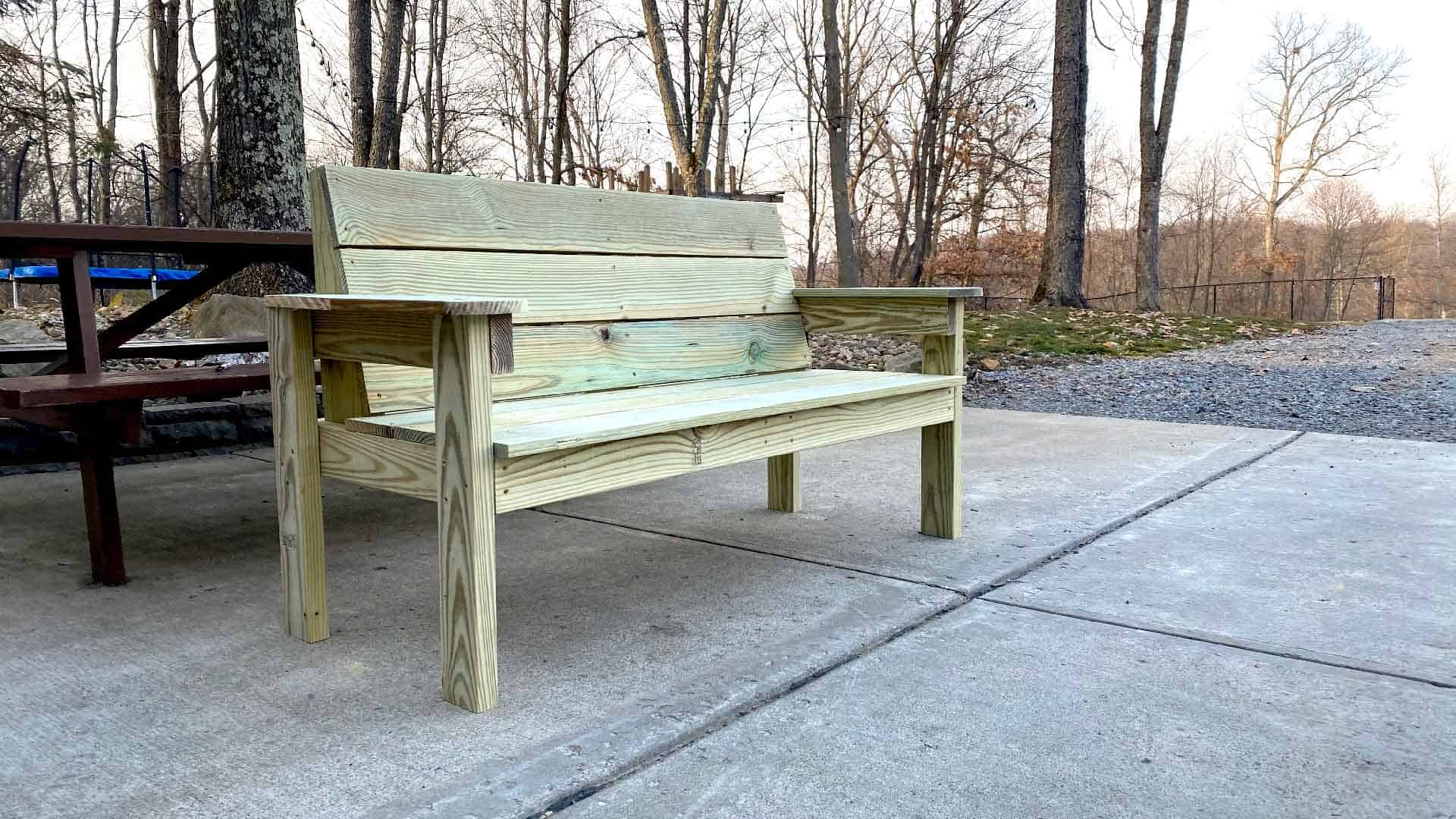 Homemade garden bench