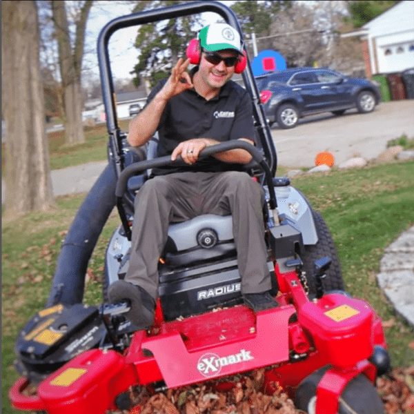 Keith Kalfas on mower