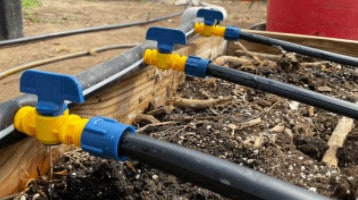 Drip irrigation system hooked up