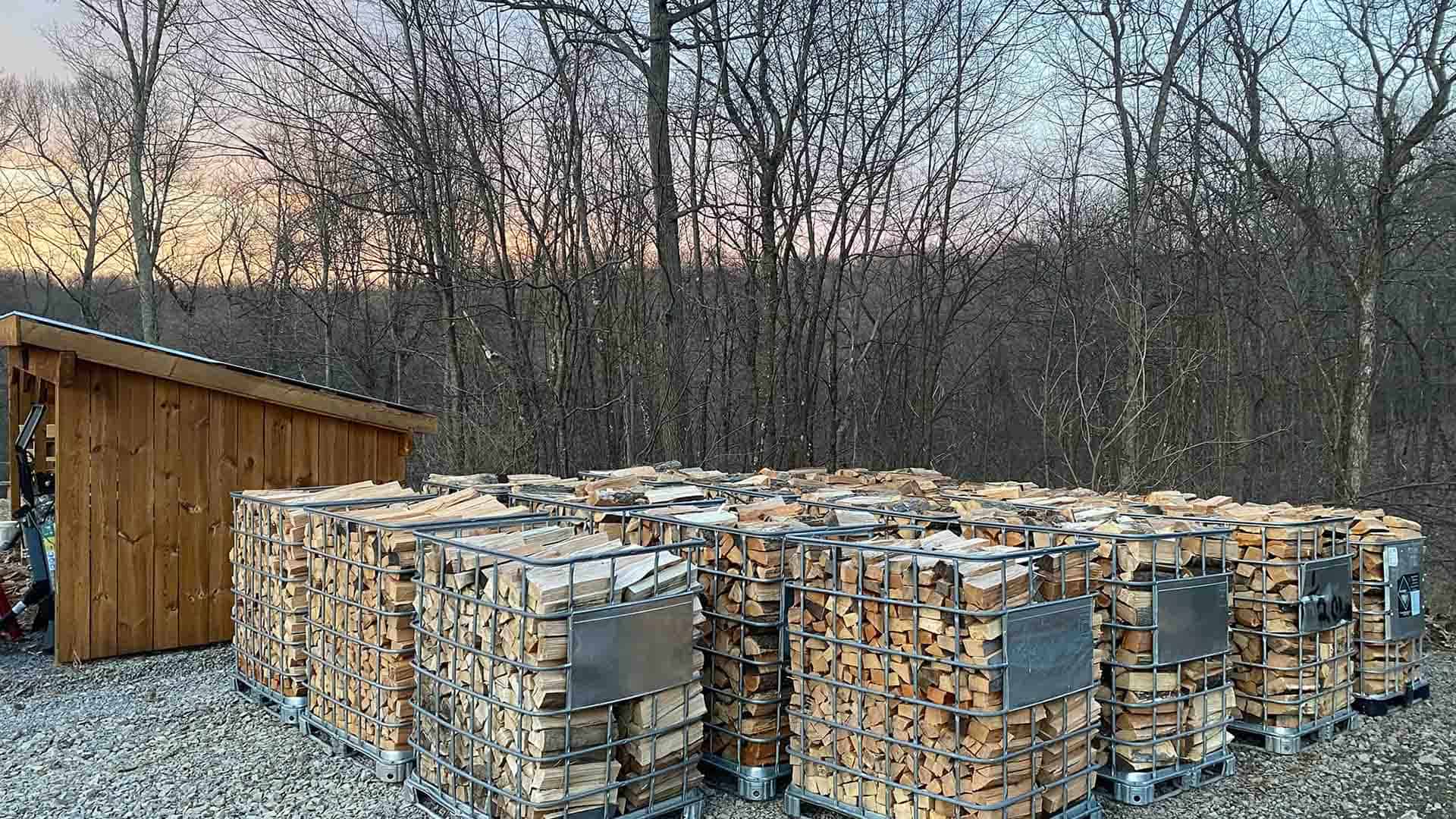 Storing firewood for sale