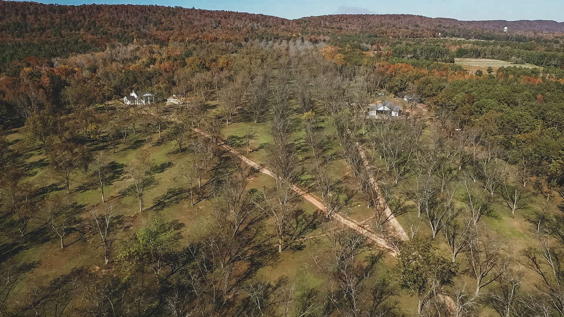 Aerial view of Mike Waddell's farm