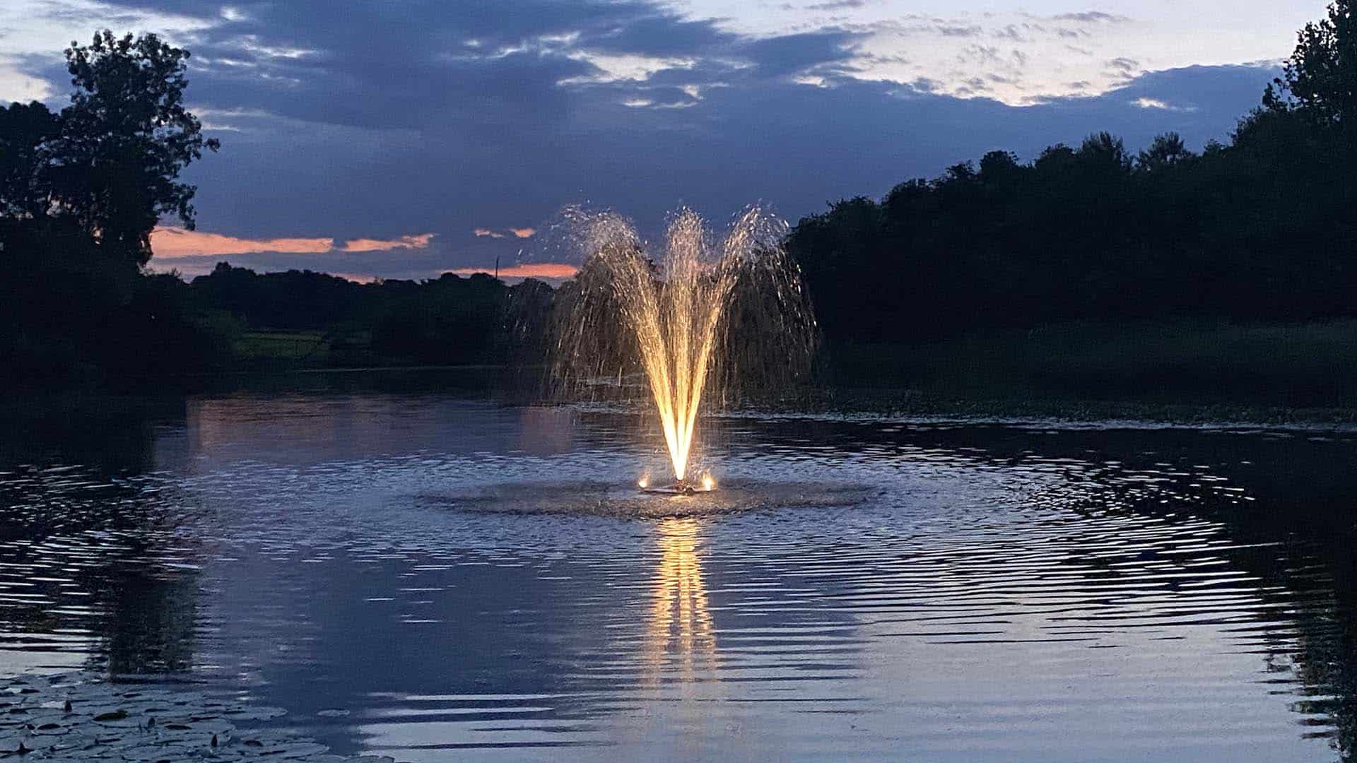 Aerating fountains add beuty to your lake or pond