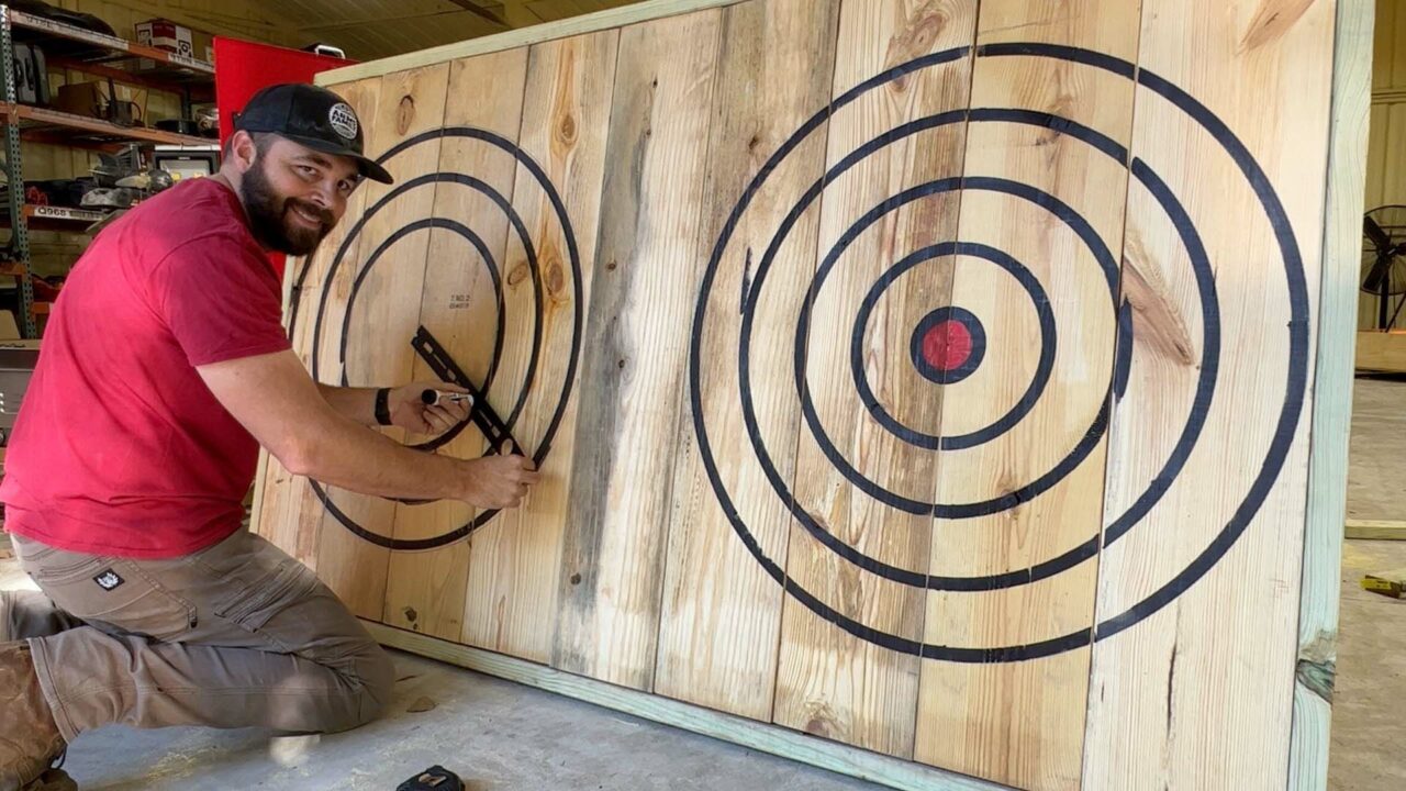 Arms working on Axe Throwing Target
