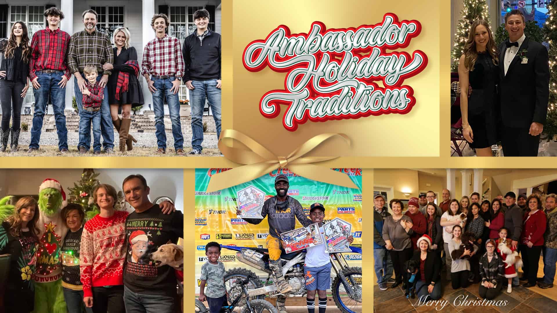 Collage of ambassador holiday photos
